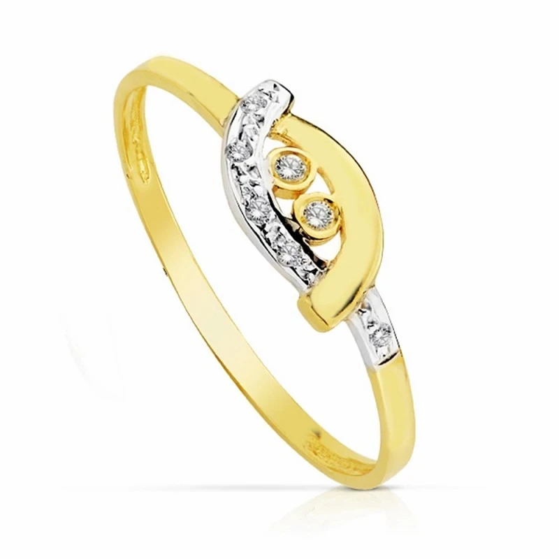 Sortija oro 18k bicolor circonitas [AA2264]