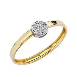 Sortija oro 18k bicolor circonitas redondo [AA2267]