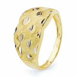Sortija oro 18k bicolor tallada  [AA2277]
