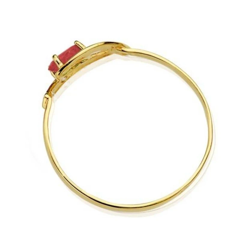 Sortija oro 18k bicolor rubí 5mm. circonitas [AA2296]