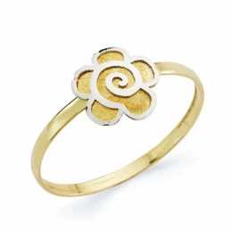 Sortija oro 18k bicolor flor [AA2327]