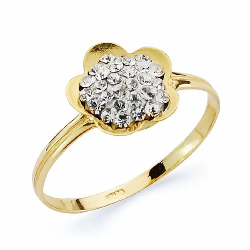 Sortija oro 18k flor circonitas [AA2334]