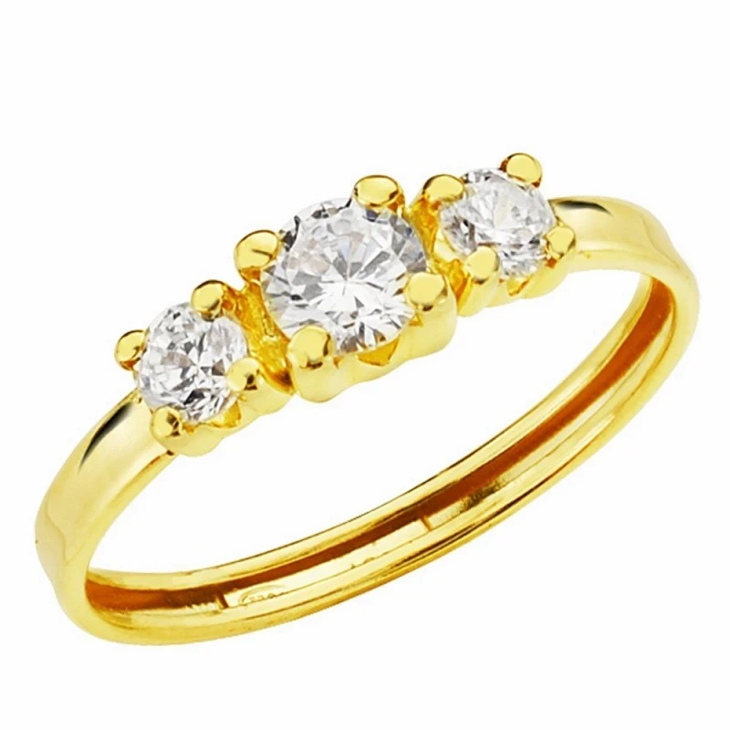 Sortija oro 18k circonitas 4mm. [AA2369]