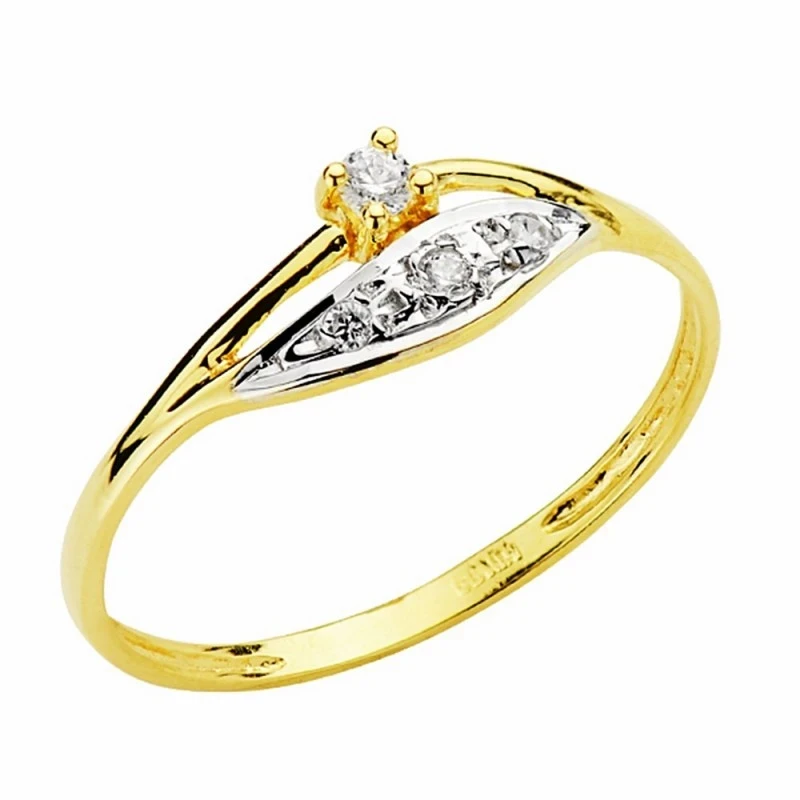 Sortija oro 18k bicolor circonitas [AA2383]