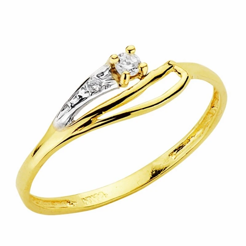 Sortija oro 18k bicolor circonitas [AA2385]