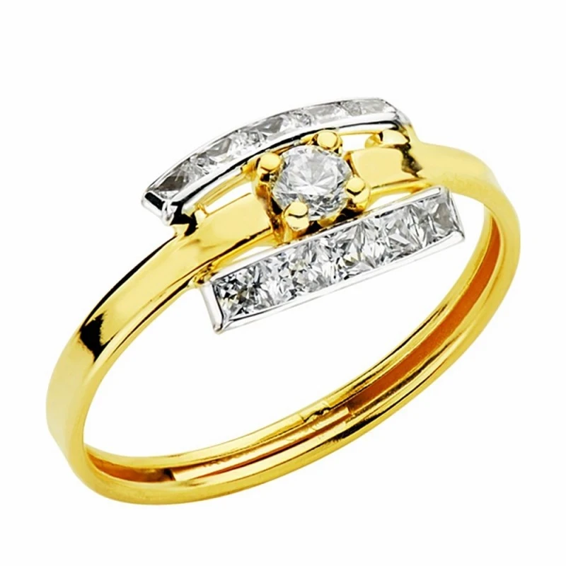 Sortija oro 18k bicolor circonitas [AA2387]