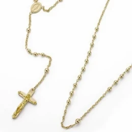 Rosario oro 18k bola 2mm. forzada 35cm. [AA2401]