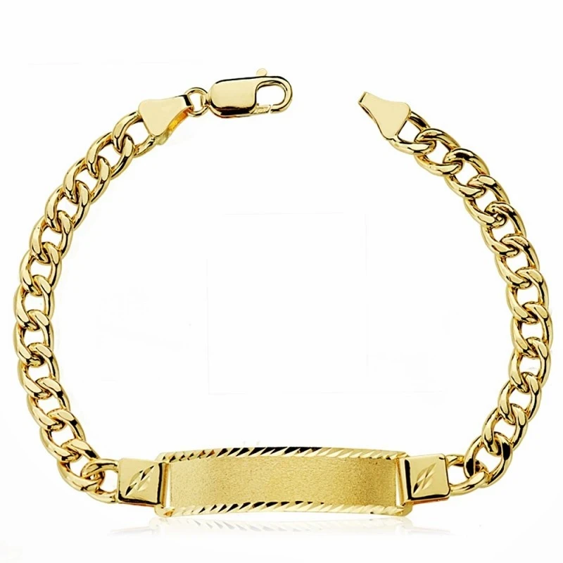 Esclava oro 18k barbada hueca 21.5cm. [AA2416]