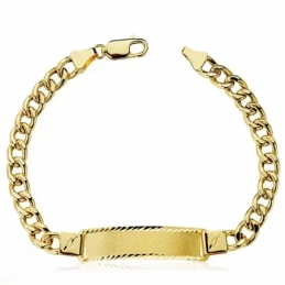 Esclava oro 18k barbada hueca 21.5cm. [AA2416GR]
