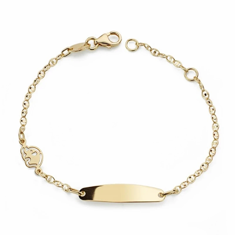 Esclava oro 18k bebé  elefante 14cm. [AA2598]
