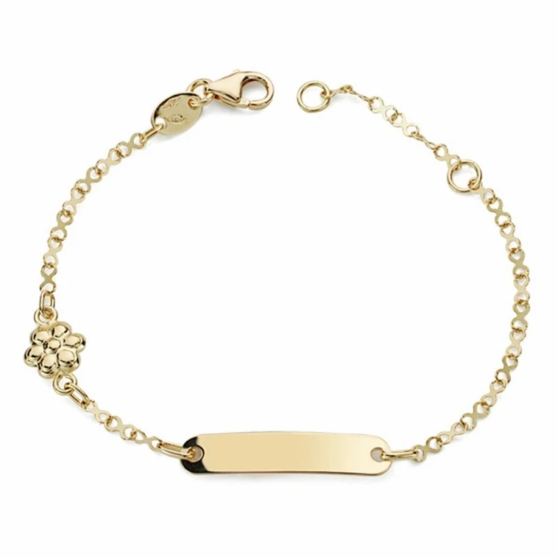 Esclava oro 18k bebé  flor 14cm. [AA2601]