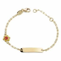 Esclava oro 18k bebé  sol esmaltado 14.5cm. [AA2608]