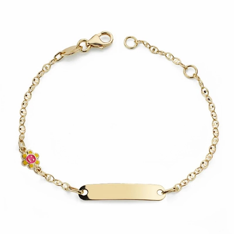 Esclava oro 18k bebé  sol esmaltado 14cm. [AA2611]