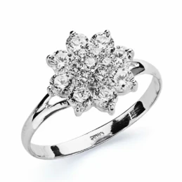 Sortija oro blanco 18k cuajo circonitas  [AA2629]