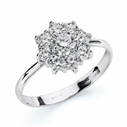 Sortija oro blanco 18k cuajo circonitas  [AA2631]