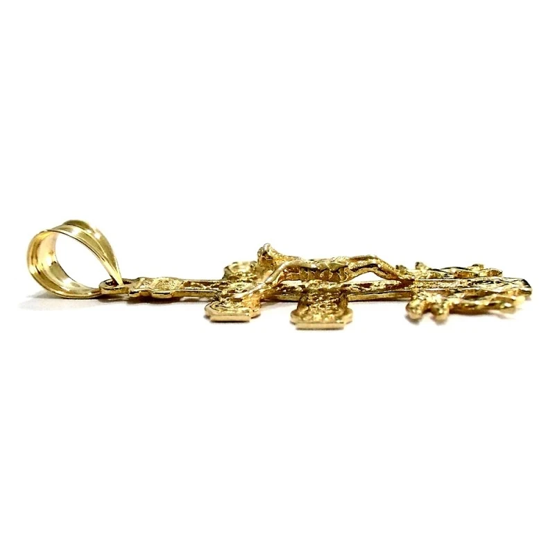 Cruz crucifijo oro 18k Caravaca 35mm. cristo realce filigrana [AA7217]