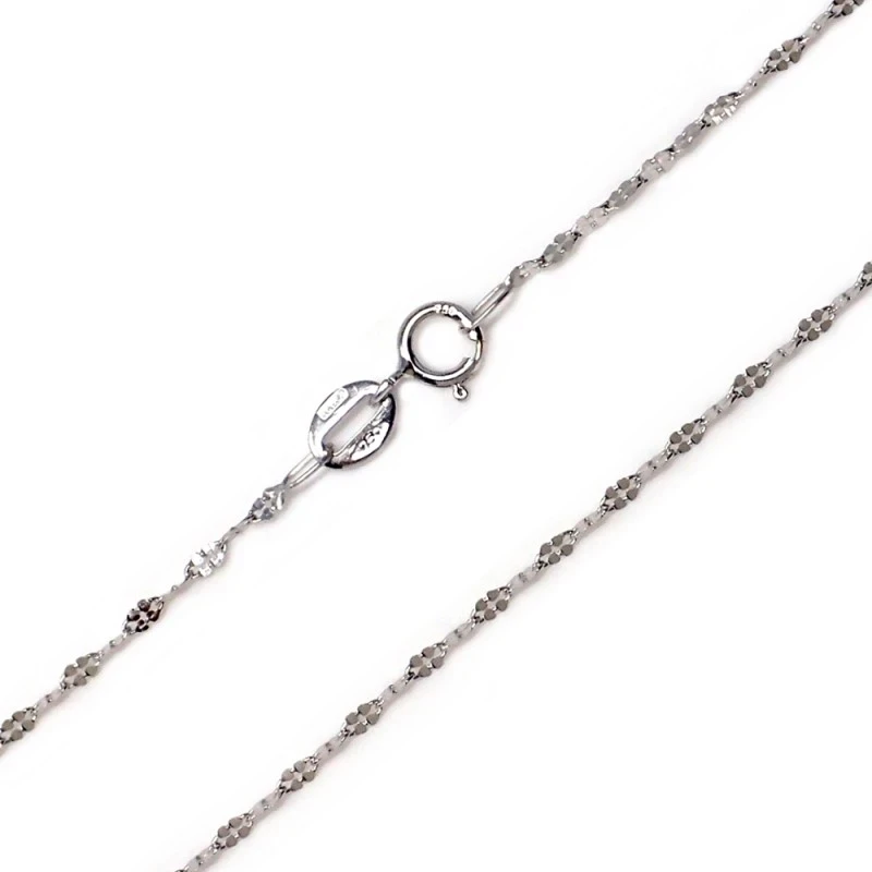 Cadena oro blanco 18k 40cm. 1.1mm. [AA7229]
