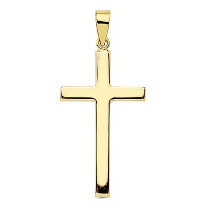 Cruz oro 18k lisa 27mm. palo rectangular [AA7239]