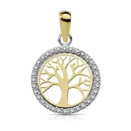 Colgante oro 18k bicolor Árbol Vida 13mm. [AA7287]