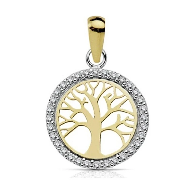 Colgante oro 18k bicolor Árbol Vida 13mm. [AA7287]