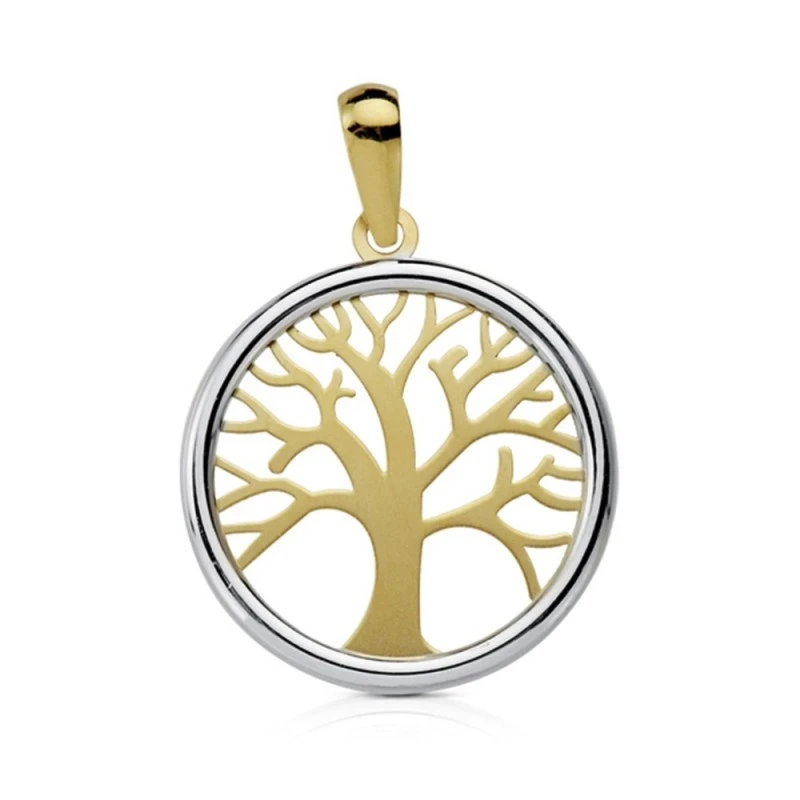 Colgante oro 18k bicolor Árbol Vida 20mm. [AA7291]