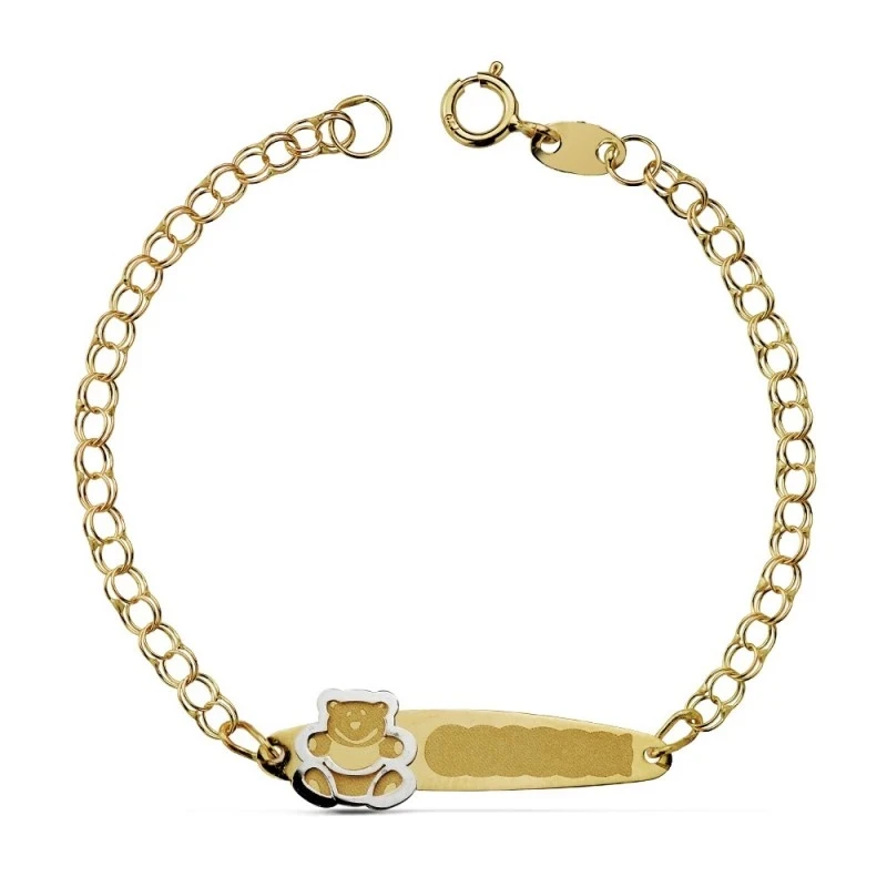 Esclava oro 18k húngara oso 13.5cm. grabación incluida [AA7294GR]