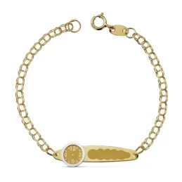 Esclava oro 18k húngara reloj 13.5cm. bebé hora nacimiento [AA7295]