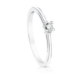 Solitario oro blanco 18k diamante brillante 0.10ct pedidas [AA7297]