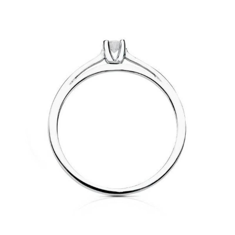 Solitario oro blanco 18k diamante brillante 0.10ct pedidas [AA7297]