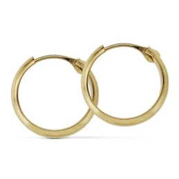 Pendientes oro 18k aros huecos media caña 14mm. [AA7302]