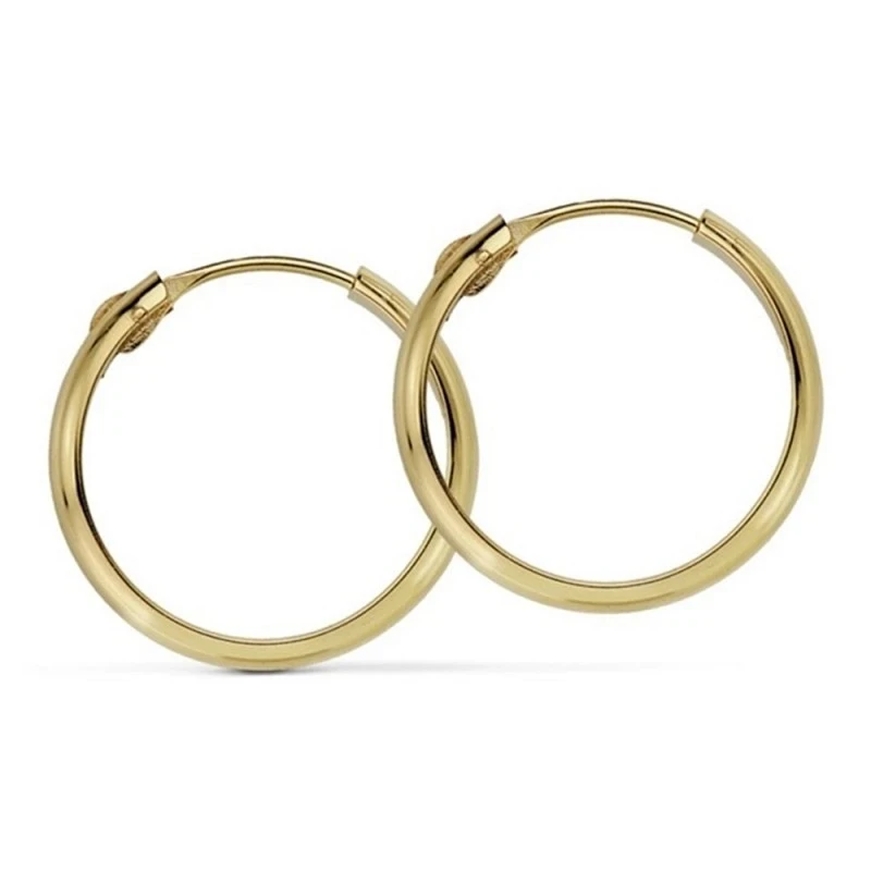Pendientes oro 18k aros media caña 16mm. [AA7303]
