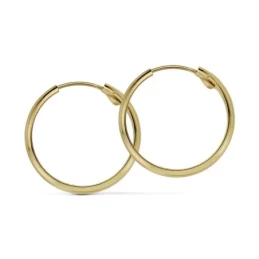 Pendientes oro 18k aros media caña 18mm. [AA7304]