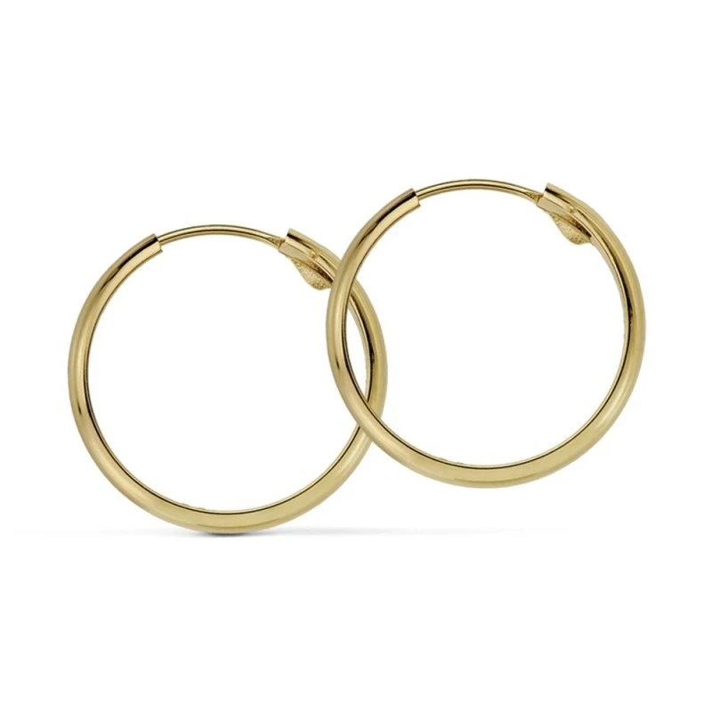 Pendientes oro 18k aros media caña 18mm. [AA7304]