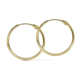 Pendientes oro 18k aros media caña 20mm. [AA7305]