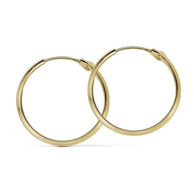 Pendientes oro 18k aros media caña 20mm. [AA7305]