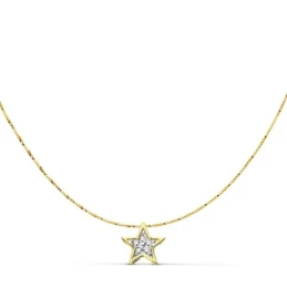 Gargantilla colgante oro 18k estrella 6.5mm. 42cm.  [AA7328]