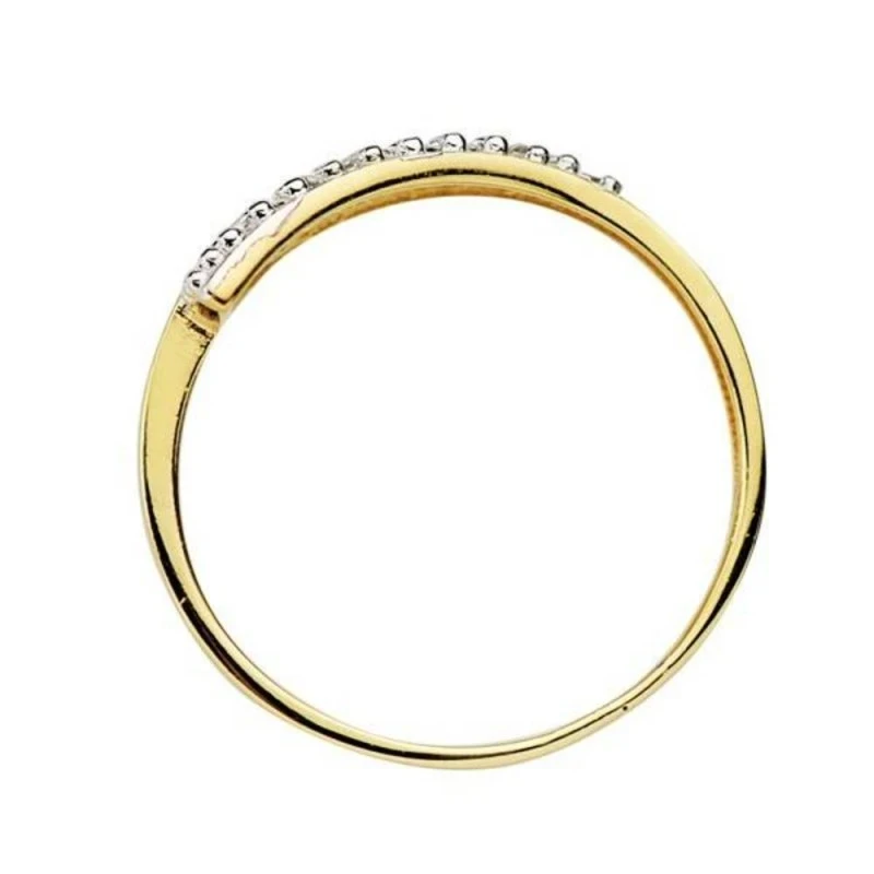 Sortija oro 18k bicolor circonitas 2mm. formando triángulo [AA7351]