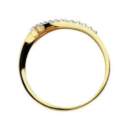 Sortija oro 18k bicolor circonitas 1.5mm. formando Y [AA7353]