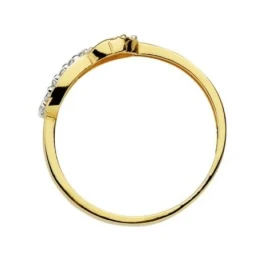 Sortija oro 18k bicolor circonitas 2mm. lazo [AA7354]