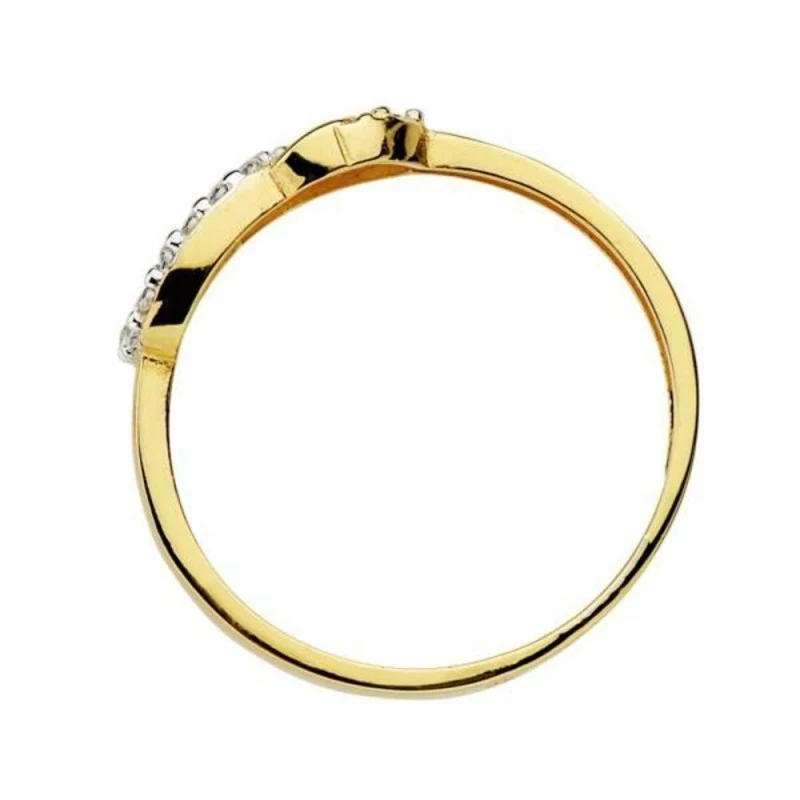 Sortija oro 18k bicolor circonitas 2mm. lazo [AA7354]