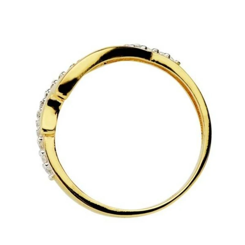 Sortija oro 18k bicolor circonitas 2mm. ondas [AA7355]