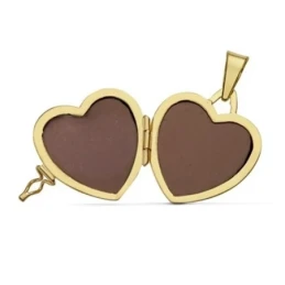 Colgante oro 18k portafotos corazón labrado 23mm. [AA7373]