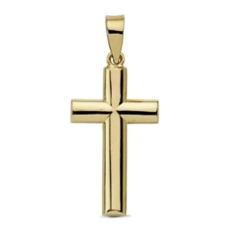 Cruz oro 18k lisa palo oval 21mm. sencilla [AA7375]