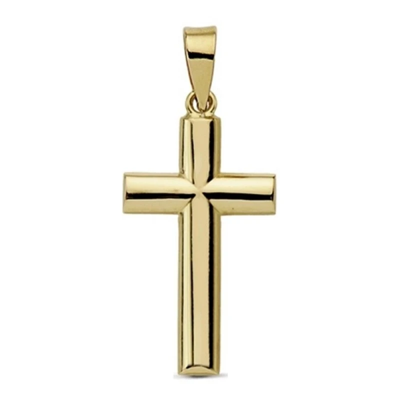 Cruz oro 18k lisa palo oval 21mm. sencilla [AA7375]