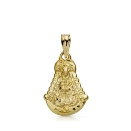 Colgante oro 18k Virgen Rocío 20mm. [AA7377]