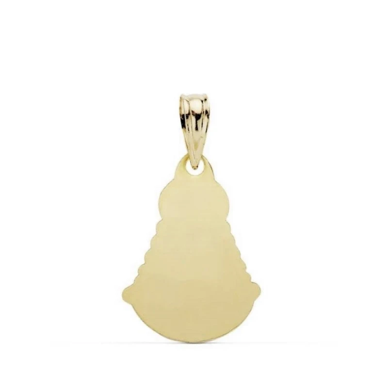 Colgante oro 18k Virgen Rocío 20mm. [AA7377]