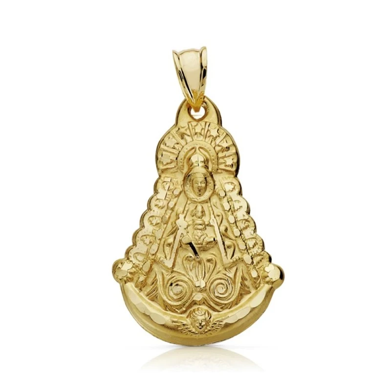 Colgante oro 18k Virgen Rocío 31mm. [AA7379]