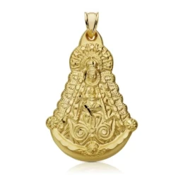 Colgante oro 18k Virgen Rocío 40mm. [AA7380]