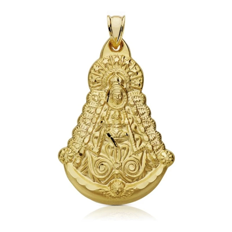 Colgante oro 18k Virgen Rocío 40mm. [AA7380]