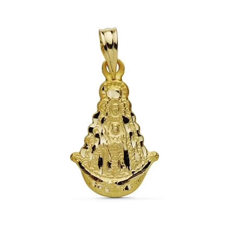 Colgante oro 18k Virgen Rocío 20mm. [AA7381]